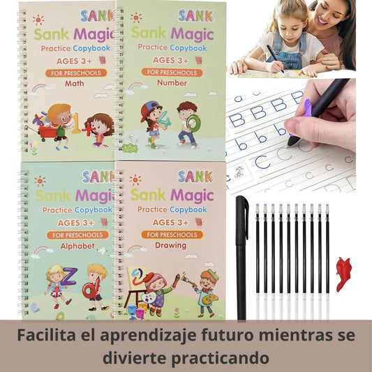 Set 4 Cuadernos Mágicos - Caligrafia Montessori