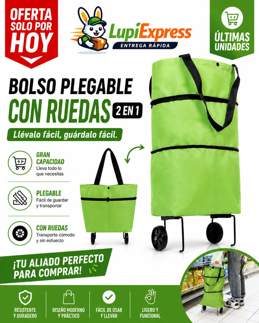 Bolso Plegable Con Ruedas (2 en 1)