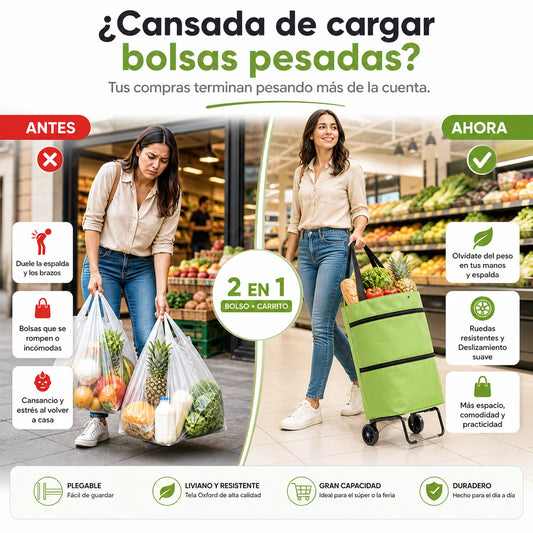 Bolso Plegable Con Ruedas (2 en 1)